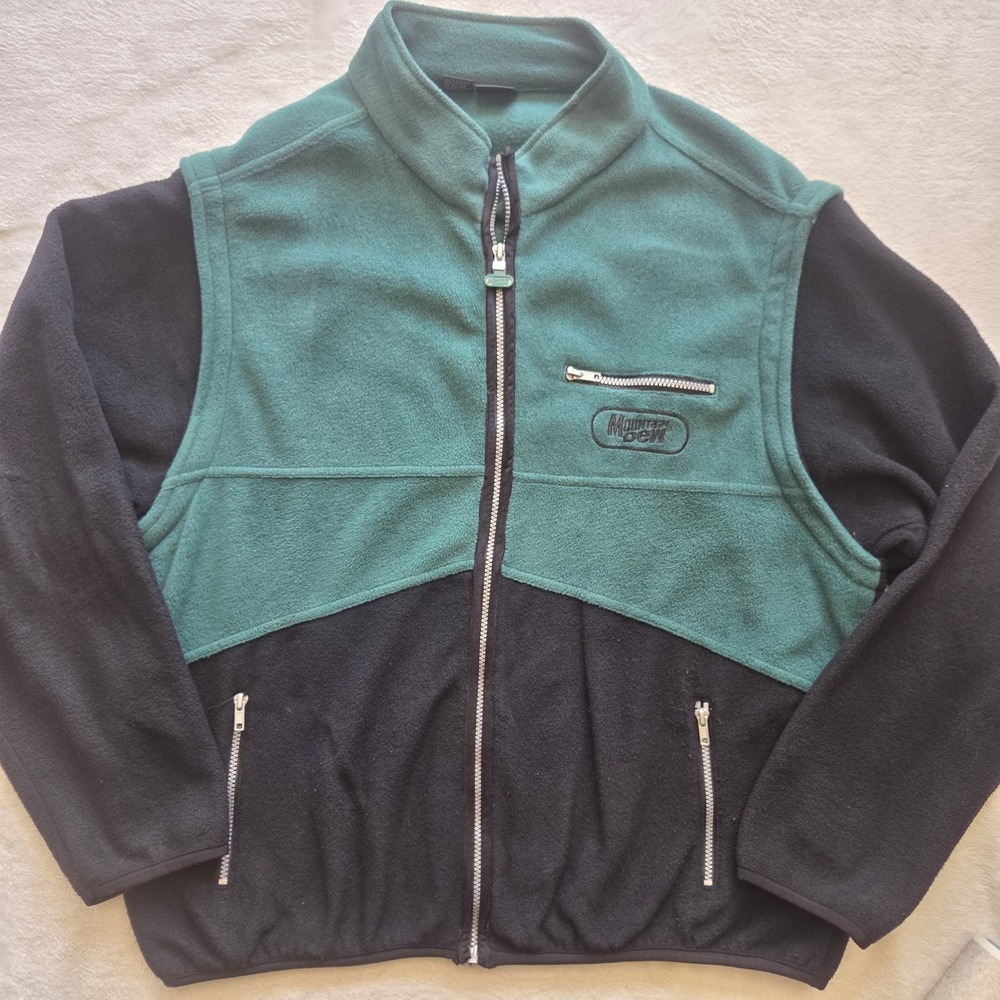 Vintage Mountain Dew Full Zip Fleece Jacket Mens Large / XL Green Retro 80s 90s